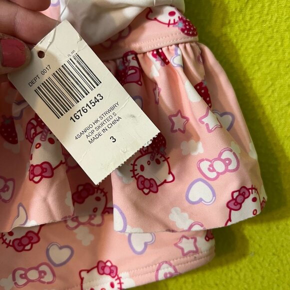 Hello Kitty Strawberry Skirted Swim Bottoms Plus 3x Kawaii Pink Sanrio NWT - Picture 3 of 6